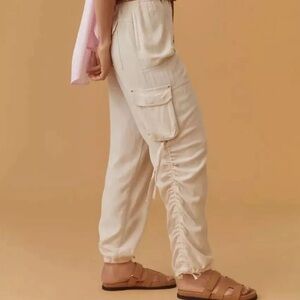 Anthropologie Relaxed Utility Cargo Linen Pant